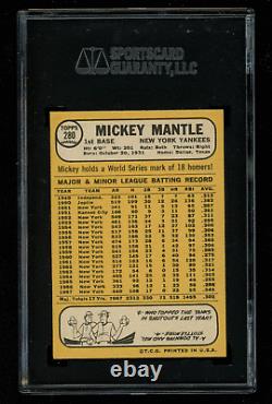 1968 Topps #280 Mickey Mantle New York Yankees HOF SGC 7 NM HIGH END