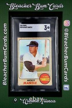 1968 Topps #280 Mickey Mantle New York Yankees SGC 3