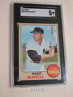 1968 Topps #280 Mickey Mantle New York Yankees SGC 5-EX