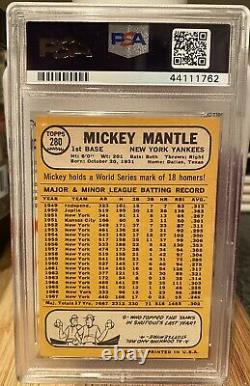 1968 Topps #280 Mickey Mantle PSA 6 EX-MT New York Yankees HOF