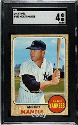 1968 Topps #280 Mickey Mantle SGC 4 VG-EX NEARLY DEAD CENTERED Just Graded