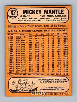 1968 Topps #280 Mickey Mantle VG-VGEX (wrinkle) New York Yankees Baseball Card