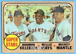 1968 Topps #490 Mickey Mantle GOOD+ CREASE Willie Mays Harmon Killebrew A3180