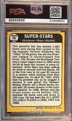 1968 Topps #490 Super Stars Mickey Mantle / Willie Mays / Killebrew PSA 9
