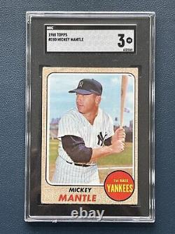 1968 Topps Baseball Card #280 MICKEY MANTLE NY New York Yankees SGC 3
