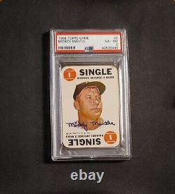 1968 Topps Game #2 Mickey Mantle? PSA 6? -NEW Case- CENTERED Front & Back HOF