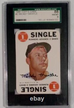 1968 Topps Game #2 Mickey Mantle Sgc 8 Sharp Card