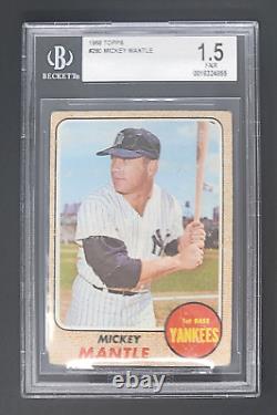 1968 Topps Mickey Mantle #280 BGS 1.5 New York Yankees HOF