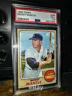 1968 Topps Mickey Mantle #280 Baseball Card NY Yankees HOF SHARP! PSA 3.5 VG+