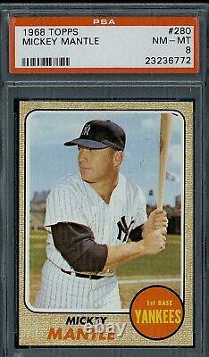 1968 Topps Mickey Mantle #280 PSA 8 nm-mt