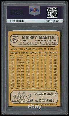 1968 Topps Mickey Mantle PSA 2 GD #280 Baseball Card