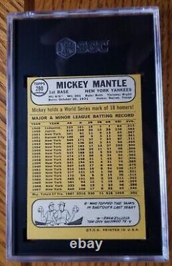 1968 Vintage Topps #280 MICKEY MANTLE HOF, GRADED SGC 4.5 VG-EX+