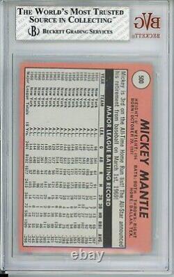 1969 Topps #500B Mickey Mantle White Letters BVG 5.5 Nicely Centered