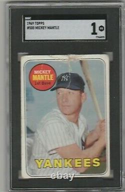 1969 Topps #500 Mickey Mantle New York Yankees #7 Hof Sgc 1 Pr Centered Rare Wow