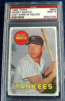 1969 Topps #500 Mickey Mantle Psa 9 Mint Hardly Ever Seen Awesome! Own IT