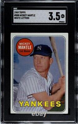1969 Topps 500 Mickey Mantle SGC 3.5! NAME IN WHITE? HOF New York Yankees GOAT