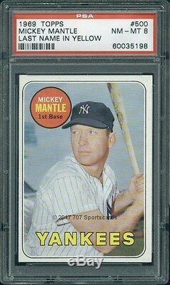 1969 Topps 500 YL Mickey Mantle PSA 8 (5198)