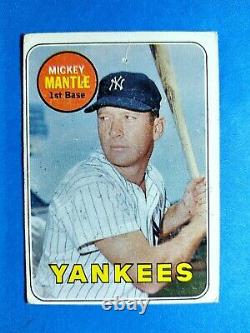 1969 Topps Baseball #500 Mickey Mantle New York Yankees HOF Fair to Good