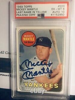 1969 Topps Last Name in Yellow #500 Mickey Mantle