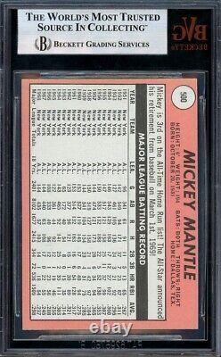 1969 Topps Mickey Mantle #500 BVG 6 EX-MT Yellow Text Last Year Card Yankees