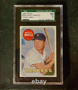 1969 Topps Mickey Mantle #500 White Letters SGC 60 (EX 5)