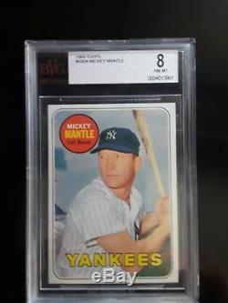 1969 Topps Mickey Mantle New York Yankees #500 Baseball Card Beckett BVG 8