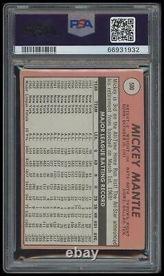 1969 Topps Mickey Mantle PSA 1.5 FR #500 Last Name In Yellow Baseball Card