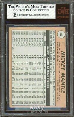 1969 Topps Mickey Mantle Yankees Card #500 HOF. BVG 4.5 Rare White Letters