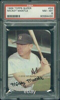 1969 Topps Super 24 Mickey Mantle PSA 8 (4430)