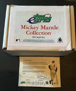 2007 etopps Mickey Mantle Collection 18 card Set /999 Limited Coa 1952 Topps