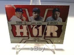 2008 Topps Triple Threads Triple Relic Babe Ruth / Mantle / Maris #4/36