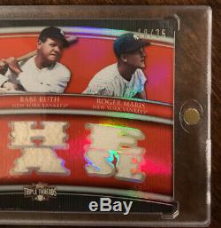 2010 Topps Triple Threads Mickey Mantle Babe Ruth Roger Maris Game Used Jsy MINT