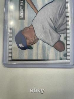 2021 Topps X MICKEY MANTLE Collection 1951 Bowman #2 PINSTRIPE PARALLEL #6/10