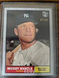 2021 Topps X Mickey Mantle 1961 rare jersey # 7/10 Pinstripe parallel Yankees