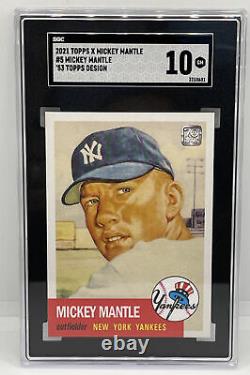 2021 Topps X Mickey Mantle #5 1953 Topps Design SGC 10 Gem Mint New York Yankees