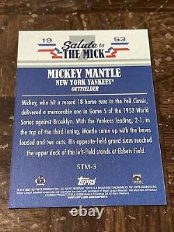 2022 Topps Series 1 Mickey Mantle Salute To The Mick STM-3 SSP 116,743 Odds