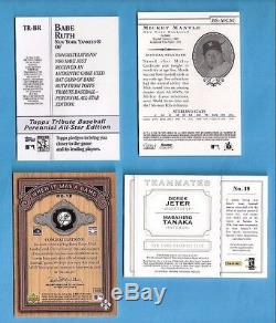Babe Ruth Mickey Mantle Game Used Bat Derek Jeter Yogi Berra Tanaka Jersey Card