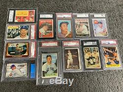 Mickey Mantle 12 card collection 1951 Bowman rookie 1956 Topps PSA SGC BVG