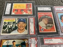 Mickey Mantle 12 card collection 1951 Bowman rookie 1956 Topps PSA SGC BVG