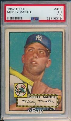 Mickey Mantle 1952 Topps # 311 PSA 1.5 Very Nice Best Card in this Range