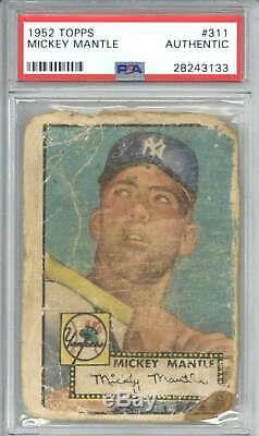 Mickey Mantle 1952 Topps #311 PSA Authentic