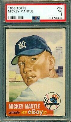 Mickey Mantle 1953 Topps #82 PSA 3 Short Print Great Eye Appeal / Centered