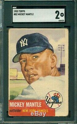 Mickey Mantle 1953 Topps #82 Short Print SGC 2 New York Yankees Legend