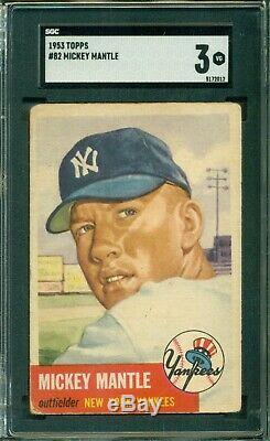 Mickey Mantle 1953 Topps #82 Short Print SGC 3 New York Yankees Legend