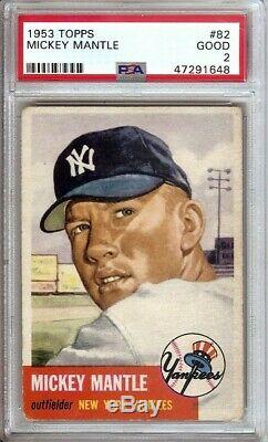 Mickey Mantle 1953 Topps Baseball Card Graded PSA 2 Good New York Yankees #82