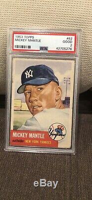 Mickey Mantle 1953 Topps Psa 2. Card Has Amazing Colors, card #82 HOF