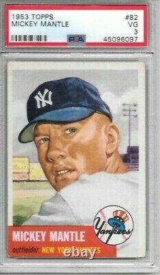 Mickey Mantle 1953 Topps Psa 3! Centered/just Graded/high End Beauty! Hofer