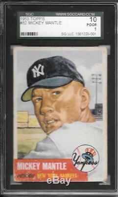 Mickey Mantle 1953 Topps Sgc 1! Centered! Iconic Card All Mantles Rising