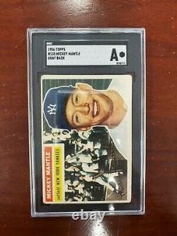 Mickey Mantle 1956 Topps #135 Gray Back New York Yankees Sgc Authenticated