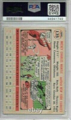 Mickey Mantle 1956 Topps White Back Psa 4! Centered/just Graded/beauty Look